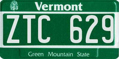VT license plate ZTC629