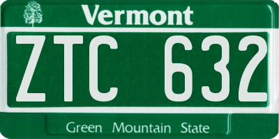 VT license plate ZTC632