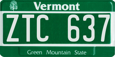 VT license plate ZTC637