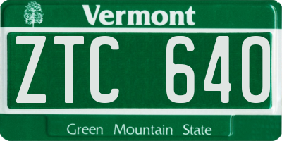 VT license plate ZTC640