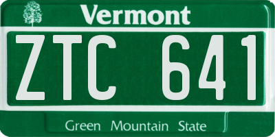 VT license plate ZTC641