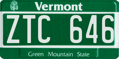 VT license plate ZTC646