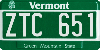 VT license plate ZTC651