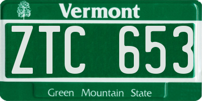 VT license plate ZTC653