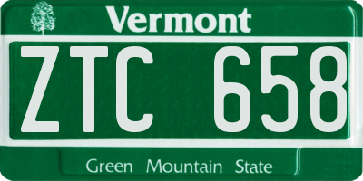 VT license plate ZTC658