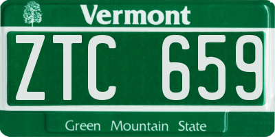 VT license plate ZTC659