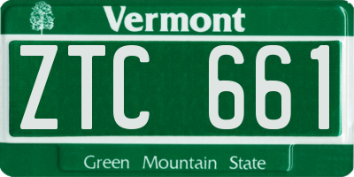VT license plate ZTC661