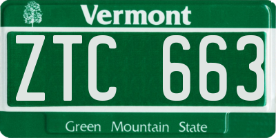 VT license plate ZTC663