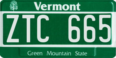 VT license plate ZTC665