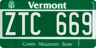 VT license plate ZTC669