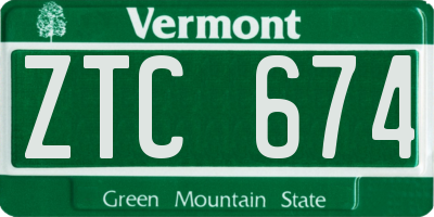 VT license plate ZTC674