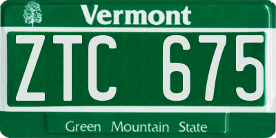 VT license plate ZTC675