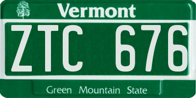 VT license plate ZTC676