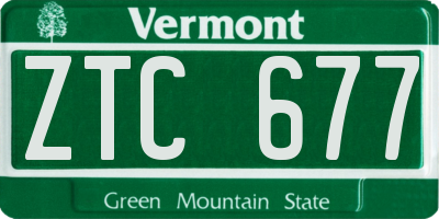 VT license plate ZTC677