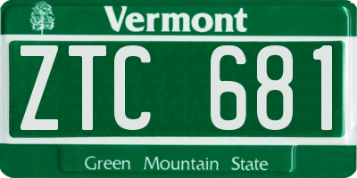 VT license plate ZTC681