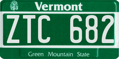 VT license plate ZTC682