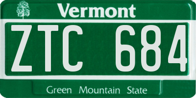 VT license plate ZTC684