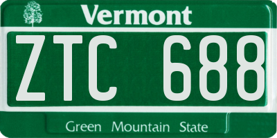 VT license plate ZTC688