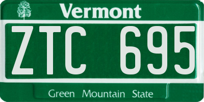 VT license plate ZTC695