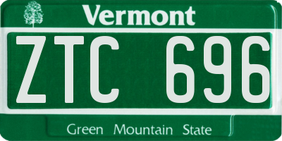 VT license plate ZTC696