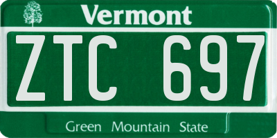 VT license plate ZTC697