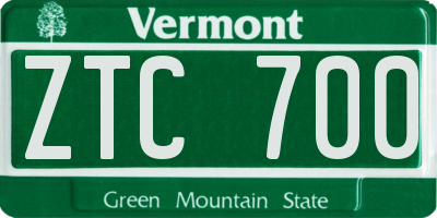 VT license plate ZTC700