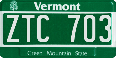 VT license plate ZTC703