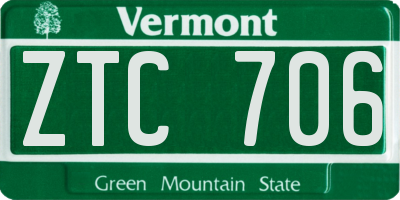 VT license plate ZTC706