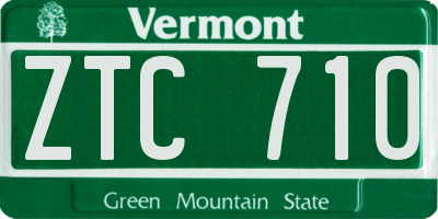VT license plate ZTC710