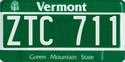 VT license plate ZTC711