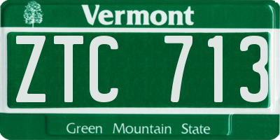 VT license plate ZTC713