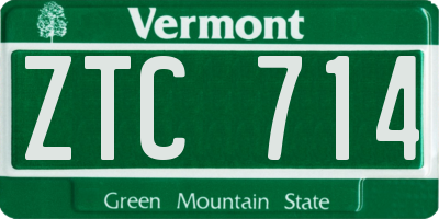 VT license plate ZTC714