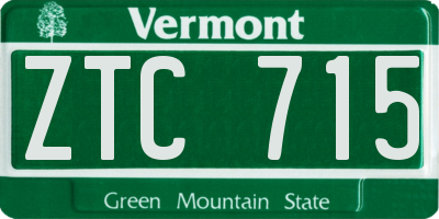 VT license plate ZTC715