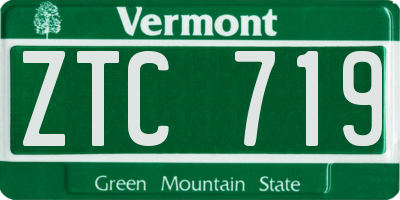 VT license plate ZTC719