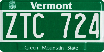 VT license plate ZTC724