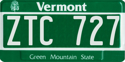 VT license plate ZTC727