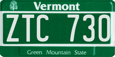 VT license plate ZTC730