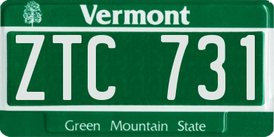 VT license plate ZTC731