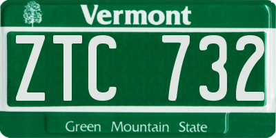 VT license plate ZTC732