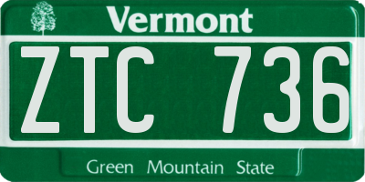VT license plate ZTC736
