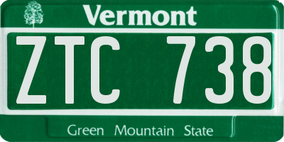 VT license plate ZTC738