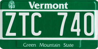 VT license plate ZTC740