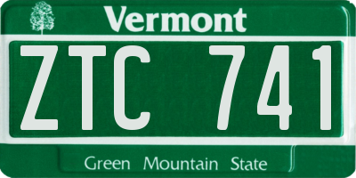 VT license plate ZTC741