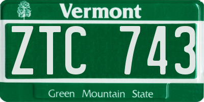 VT license plate ZTC743