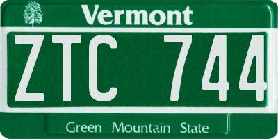 VT license plate ZTC744