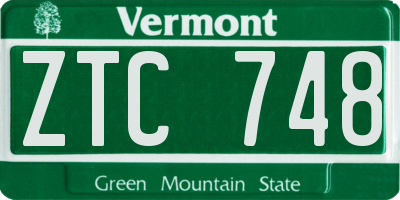 VT license plate ZTC748