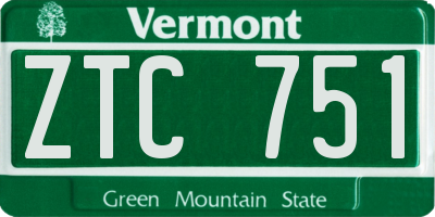 VT license plate ZTC751