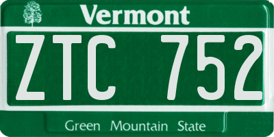 VT license plate ZTC752
