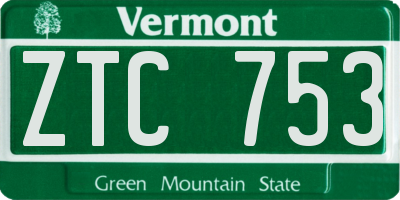 VT license plate ZTC753