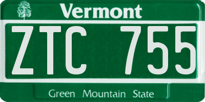VT license plate ZTC755